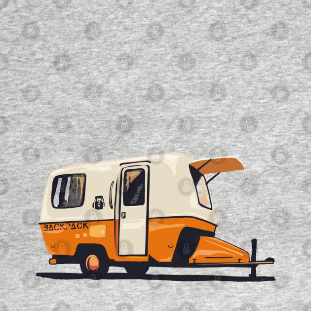 Armadillo retro travel trailer camping poster by SFDesignstudio